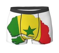GaxfjRu Calzoncillos elásticos con estampado de mapa de la bandera de Senegal para hombre, ropa interior de doble cara para uso diario, Negro, XL