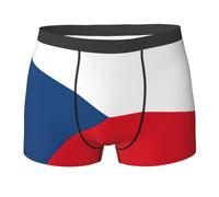 GaxfjRu Calzoncillos elásticos estampados con la bandera de la República Checa, para hombre, ropa interior de moda de doble cara, para uso diario, Negro, XXL
