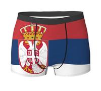 GaxfjRu Calzoncillos elásticos estampados con la bandera de Serbia para hombre, ropa interior de doble cara, para uso diario, Negro, M