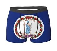 GaxfjRu Calzoncillos elásticos estampados de la bandera de Virginia para hombre, ropa interior de moda con estampado de doble cara para uso diario, Negro, XXL