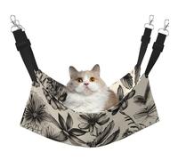 GaxfjRu Cama ajustable para gatos con diseño botánico de hierbas florales para ventana, acogedora cama de terciopelo para mascotas y descanso para gatitos