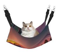 GaxfjRu Cama ajustable para gatos con diseño de cactus y atardecer, para ventana, acogedora cama de terciopelo para mascotas y descanso para gatitos
