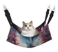 GaxfjRu Cama ajustable para gatos con diseño de la Torre Eiffel París, hamaca para ventana, acogedora cama de terciopelo para mascotas y salón para gatitos