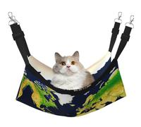 GaxfjRu Cama ajustable para gatos con diseño de mapa del mundo para ventana, acogedora cama de terciopelo para mascotas y descanso para gatitos