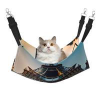 GaxfjRu Cama ajustable para gatos con imagen de la Torre Eiffel de París, hamaca para ventana, acogedora cama de terciopelo para mascotas y salón para gatitos