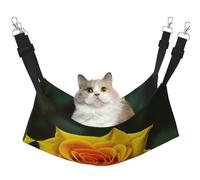 GaxfjRu Cama ajustable para gatos con imagen de rosa amarilla, hamaca para ventana, acogedora cama de terciopelo para mascotas y descanso para gatitos