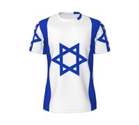 GaxfjRu Camiseta deportiva de secado rápido para hombre, diseño de bandera israelí, absorbe la humedad, manga corta, gimnasio, para entrenamientos, Negro, XXL