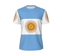 GaxfjRu Camisetas deportivas de secado rápido para hombre, diseño de bandera argentina, que absorbe la humedad, camisetas deportivas de manga corta para entrenamiento, Negro, XL