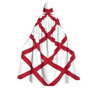 GaxfjRu Capa con capucha de la bandera del estado de Alabama, disfraz de Halloween corto medieval con capucha de longitud completa para mujeres y hombres, color negro