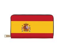 GaxfjRu Cartera de cuero para mujer, elegante con bandera española, organizador de gran capacidad con soporte para chequera, cartera plegable para mujer, color blanco, talla única, clásica, White,