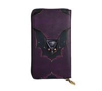 GaxfjRu Cartera de mano funcional Black Ghost Bat para mujer, diseño delgado y minimalista, piel sintética con cremallera de metal, Negro -, Talla única, Classic