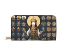 GaxfjRu Cartera de piel para mujer con diseño de estatua de Dios, con gran capacidad, segura y versátil, billetera plegable para mujer, Blanco, Talla única, Classic