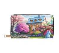 GaxfjRu Cartera de piel para mujer con diseño de unicornio y cuento de hadas con gran capacidad, segura y versátil, billetera plegable para mujer, Blanco, Talla única, Classic