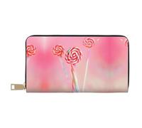 GaxfjRu Cartera de piel para mujer, diseño de piruleta colorida, organizador de gran capacidad con soporte para chequera, cartera plegable para mujer, color blanco, talla única, clásica, White, Talla