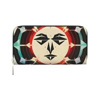 GaxfjRu Cartera larga de piel con diseño de flechas de caza, triángulos, ciervos, para hombre, aspecto vintage, tarjetero para tarjetas de crédito