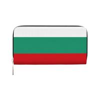 GaxfjRu Cartera larga de piel con estampado de bandera búlgara para hombre, con aspecto vintage, tarjetero para tarjetas de crédito