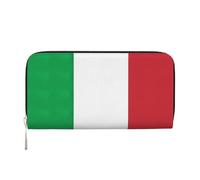 GaxfjRu Cartera larga de piel con estampado de bandera de Italia para hombre, con tarjetero