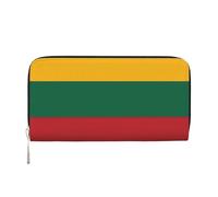 GaxfjRu Cartera larga de piel con estampado de bandera de Lituania, para hombre, estilo vintage, tarjetero para tarjetas de crédito