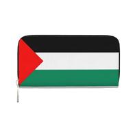 GaxfjRu Cartera larga de piel con estampado de bandera de Palestina para hombre, estilo vintage, tarjetero para tarjetas de crédito