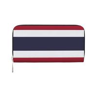 GaxfjRu Cartera larga de piel con estampado de bandera de Tailandia, para hombre, estilo vintage, tarjetero para tarjetas de crédito