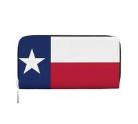 GaxfjRu Cartera larga de piel con estampado de bandera de Texas para hombre, diseño de chequera, tarjetero para mujer