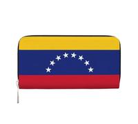 GaxfjRu Cartera larga de piel con estampado de bandera de Venezuela para hombre, estilo vintage, tarjetero para tarjetas de crédito
