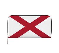 GaxfjRu Cartera larga de piel con estampado de bandera del estado de Alabama para hombre, con aspecto vintage, tarjetero para tarjetas de crédito