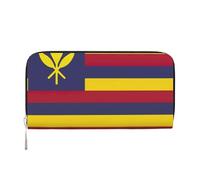 GaxfjRu Cartera larga de piel con estampado de bandera del Reino de Hawái para hombre, estilo vintage, tarjetero para tarjetas de crédito