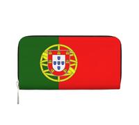 GaxfjRu Cartera larga de piel con estampado de bandera portuguesa para hombre, estilo vintage, tarjetero para tarjetas de crédito