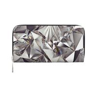 GaxfjRu Cartera larga de piel con estampado de diamantes para hombre, aspecto vintage, tarjetero para tarjetas de crédito