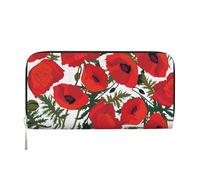 GaxfjRu Cartera larga de piel con estampado de flores para hombre, aspecto vintage, tarjetero para tarjetas de crédito