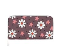 GaxfjRu Cartera larga de piel con estampado de girasol blanco para hombre, con aspecto vintage, tarjetero para tarjetas de crédito