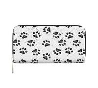 GaxfjRu Cartera larga de piel con estampado de huellas de perro para hombre, estilo vintage, tarjetero para tarjetas de crédito