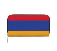 GaxfjRu Cartera larga de piel con estampado de la bandera de Armenia para hombre, estilo vintage, tarjetero para tarjetas de crédito