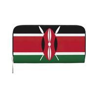 GaxfjRu Cartera larga de piel con estampado de la bandera de Kenia para hombre, estilo vintage, tarjetero para tarjetas de crédito