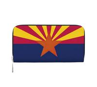 GaxfjRu Cartera larga de piel con estampado de la bandera del estado de Arizona, para hombre, estilo vintage, tarjetero para tarjetas de crédito