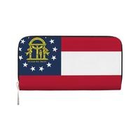 GaxfjRu Cartera larga de piel con estampado de la bandera del estado de Georgia para hombre, estilo vintage, tarjetero para tarjetas de crédito