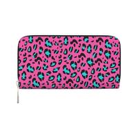 GaxfjRu Cartera larga de piel con estampado de leopardo para hombre, con aspecto vintage, tarjetero para tarjetas de crédito