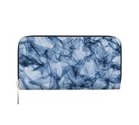 GaxfjRu Cartera larga de piel con estampado de mármol azul oscuro para hombre, con aspecto vintage, tarjetero para tarjetas de crédito