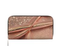 GaxfjRu Cartera larga de piel con estampado de purpurina de oro rosa para hombre, con tarjetero para tarjetas de crédito