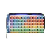 GaxfjRu Cartera larga de piel con estampado de tabla periódica de elementos para hombre, estilo vintage, tarjetero para tarjetas de crédito