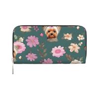 GaxfjRu Cartera larga de piel con estampado floral para hombre, aspecto vintage, tarjetero para tarjetas de crédito