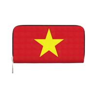 GaxfjRu Cartera pequeña de cuero con estampado de bandera vietnamita para mujer, tarjetero de crédito, monedero de bolsillo para mujer