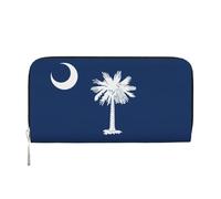 GaxfjRu Cartera pequeña de cuero con estampado de la bandera de Carolina del Sur para mujer, tarjetero de crédito para mujer, monedero de bolsillo para mujer