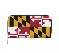 GaxfjRu Cartera pequeña de cuero con estampado de la bandera del estado de Maryland para mujer, tarjetero de crédito, monedero de bolsillo para mujer