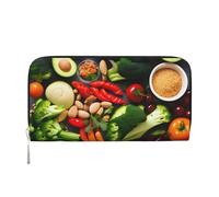 GaxfjRu Cartera pequeña de piel con estampado de alimentos saludables para mujer, tarjetero de crédito para mujer, monedero de bolsillo para mujer