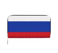 GaxfjRu Cartera pequeña de piel con estampado de bandera rusa para mujer, tarjetero de crédito, monedero de bolsillo para mujer