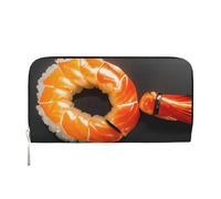 GaxfjRu Cartera pequeña de piel con estampado de camarones de sushi japonés para mujer, tarjetero de crédito para mujer, monedero de bolsillo para mujer