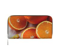 GaxfjRu Cartera pequeña de piel con estampado de frutas naranjas frescas para mujer, tarjetero de crédito para mujer, monedero de bolsillo para mujer