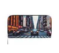GaxfjRu Cartera pequeña de piel con estampado de la ciudad de Nueva York para mujer, tarjetero de crédito, monedero de bolsillo para mujer